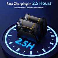 Support de charge rapide double pour PS5 Pro, station de charge pour manettes avec indicateur LED pour manettes PS5 DualSense/Slim