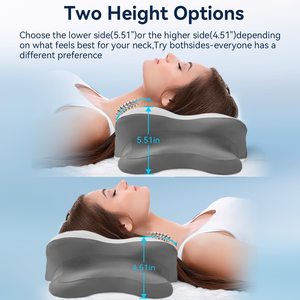 Oreiller cervical en mousse à mémoire de forme pour soulager les douleurs cervicales, oreillers ergonomiques orthopédiques en forme de papillon pour dormeurs sur le côté et sur le dos - Product Image 2