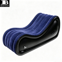 Fauteuil Tantra Gonflable Floqué Confortable, Canapé Lounge Ondulé pour Couples, Position Yoga, Coussin Multifonctionnel pour Adultes, Lit