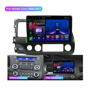 Double Din Radio Head Unit Android 9.1 Car Stereo untuk Honda Civic 2006 2007 2008 2009 2010 2011