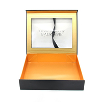 Boîte cadeau de boulangerie magnétique de luxe de qualité alimentaire avec fenêtre transparente ; Boîte à grignoter pliable pour pâtisserie, chocolat et charcuterie