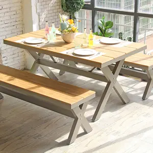 High Quality Big Size Dining Table For Indoor Outdoor Restaurant Coffee Shop Metal Furniture