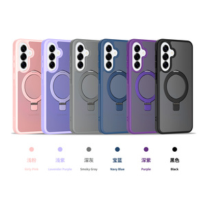 Étui de luxe magnétique pour téléphone portable avec support anneau et <span class=keywords><strong>coque</strong></span> arrière douce au toucher effet peau pour Samsung A37 avec coussin d'air intégré - Product Image 6