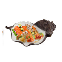 Plateau de Présentation Moderne en Céramique pour Buffet, Sashimi et Fruits de Mer – Idéal pour Hôtels et Restaurants