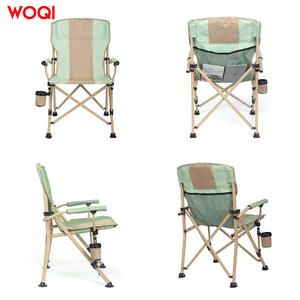 Chaise de camping pliable en aluminium Woqi, couleur vert matcha, tissu Oxford, pour jardin et terrasse - Product Image 1