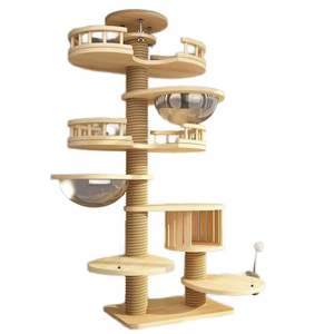 أثاث فاخر قابل للتخصيص وصديق للبيئة للقطط، مصنوع من السيزال والخشب، يشمل خشبة خدش وبيت للقطط للاستخدام الداخلي - Product Image 5