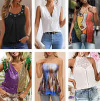 Grosir Atasan Camisole Wanita Bekas Ukuran Campur Slim Fit Serbaguna Musim Semi Musim Panas Pakaian Bekas Modis