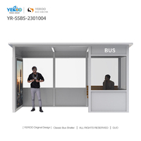 Abri de bus moderne en métal personnalisé pour l'extérieur avec caissons lumineux publicitaires semi-fermés