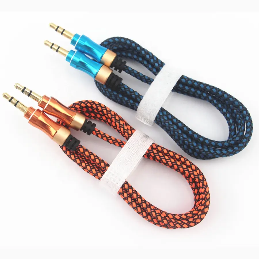 Customized Stereo 3.5mm Jack Male to Male Aux Audio Cord Cable With Gold Plated Plug For Car Mobile Headphone
