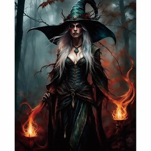 La strega <span class=keywords><strong>antica</strong></span> 30x40cm/11,8x15,7 in <span class=keywords><strong>pittura</strong></span> diamante rotondo 5d per il regalo mosaico arte <span class=keywords><strong>pittura</strong></span> di arte diamante - Product Image 3