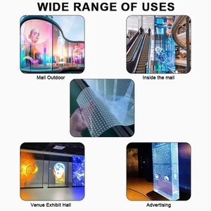 Panel de visualización de pantalla de película LED transparente flexible para uso en interiores y exteriores, cristal para Metro con función de texto - Product Image 4