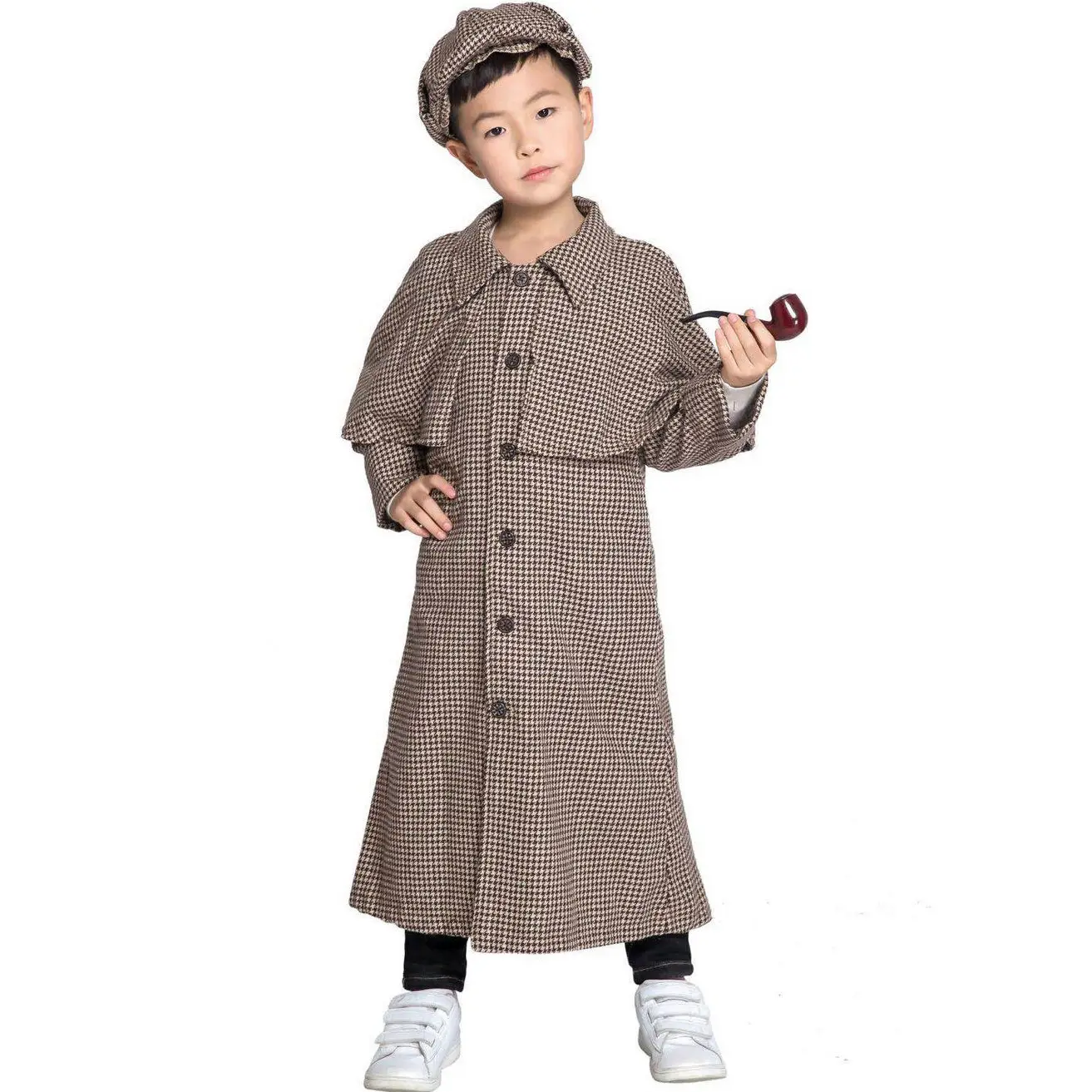 Kindergarten stage show Halloween costume boy role play Sherlock Holmes six - Children's Day
