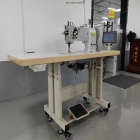 Machine à agrafer industrielle à double aiguille, à plateau plat, robuste, programmable, à engrenages, à roulements, informatisée, haute précision, avec lubrification automatique