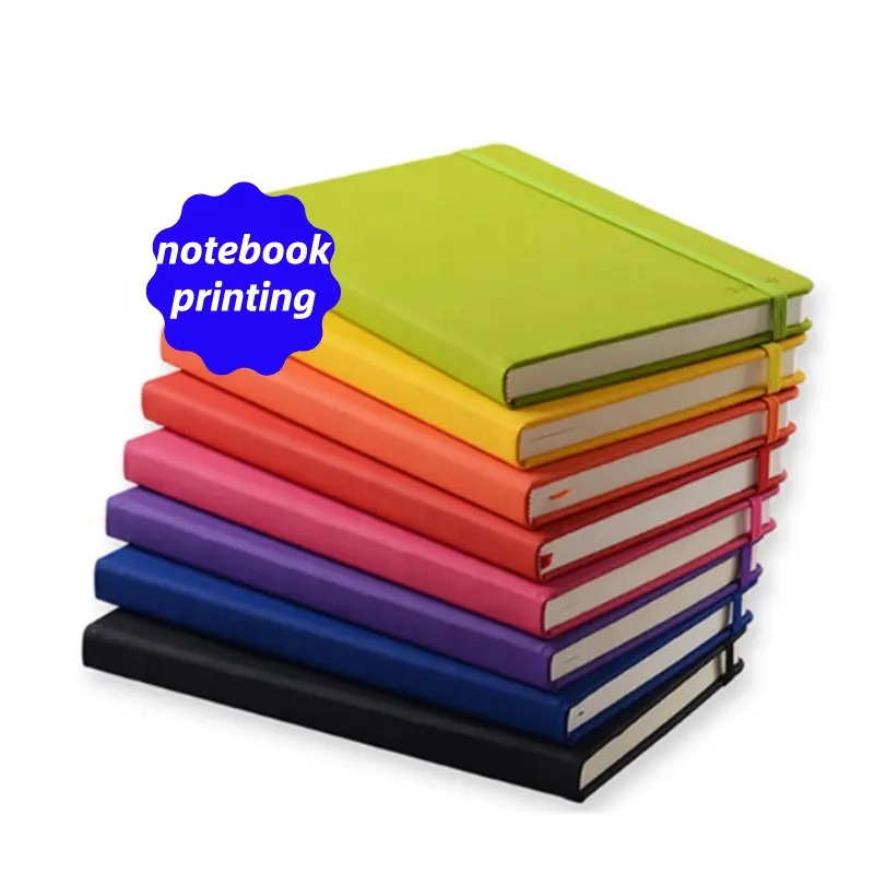 थोक मुद्रित हार्डकवर चमड़ा नोटबुक वैयक्तिकृत कस्टम पूर्ण प्रिंट पु चमड़ा नोटबुक डायरी प्रिंटिंग