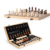 Ensemble d'échecs de voyage en bois en gros 2-en-1 : Échecs et dames magnétiques pliables pour adultes et enfants