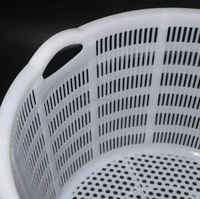 Panier en plastique rond épaissi personnalisé avec trous pour la corde, idéal pour le stockage de melons, fruits de mer et linge.