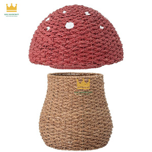 Nouveau design tendance : Panier de rangement en jonc de mer tressé en forme de champignon, taille personnalisable pour l'organisation des jouets d'enfants - Product Image 5