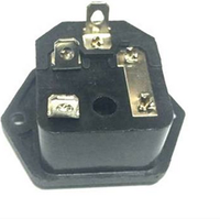Enchufe de Corriente Alterna AC220-250V, Serie de Enchufes de Alimentación con Orificios para Tornillos y Fusibles