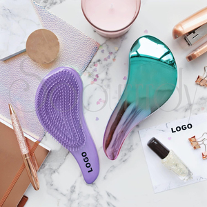 Peigne démêlant personnalisé avec logo pour cheveux bouclés, épais, raides, naturels, brosse démêlante douce, brosse de massage pour femmes et enfants - Product Image 4