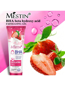 เจลขัดผิวสตรอว์เบอร์รีและนม 2 in 1 ของ Mestin - ทำความสะอาดล้ำลึก ผิวกระจ่างใส บำรุงผิวหน้าและผิวกาย สำหรับทุกสภาพผิว 120 กรัม - Product Image 1