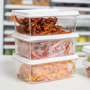 Freezer Organizer Bins Clear Pantry Organization and Storage Bins Plastic Stackable Food Storage Bins for Fridge Kitchen