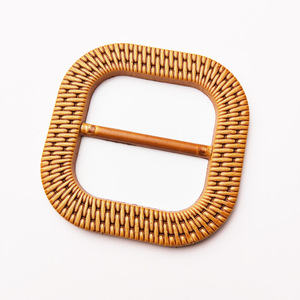 High Quality Bamboo Belt Buckle Straw Ratton Plastic Woman Belt Resin Buckle