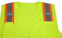 Gilet de sécurité réfléchissant haute visibilité multi-usages en maille jaune fluo pour travaux routiers
