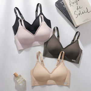 Bralette Deportivo de Seda sin Aros, <span class=keywords><strong>Sujetador</strong></span> sin Costuras de Realce Fino con Tirantes Ajustados, de Copa Fija Suave y Sólida, Novedad, Venta Al por Mayor - Product Image 2