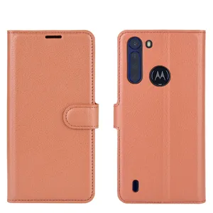Étui à rabat en cuir PU pour téléphone portable, portefeuille arrière pour Motorola One Fusion Plus One Action Vision Macro G8 Power Lite
