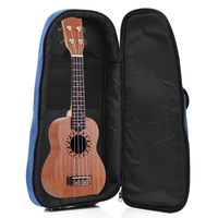 Tas Ransel Konser Ukulele 23 / 24 Inci, Tas Pegangan Ransel Gitar Hawaii dengan Tali Bahu Bisa Disesuaikan Warna Biru