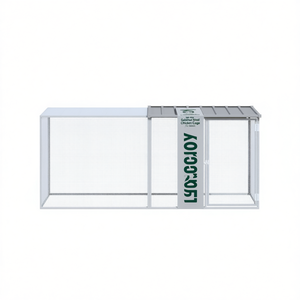 Cage à poulets en acier galvanisé gris avec toit 79,9"x38,6"x35,4" Modèle D0100H7U8RT - Product Image 1