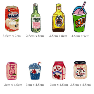 Tùy Chỉnh Rượu Đồ Uống Mềm Nước Giải Khát Bia Sprite Saki Rượu Vang Bia Ấm Đun Nước Cốc Cà Phê Máy Sữa Chai Sắt Trên Thêu Vá - Product Image 4