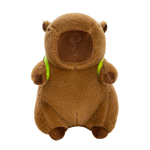 Peluche Capybara de 8 pouces, motif animal de dessin animé, avec chapeau lapin fraise, vente en gros d'usine, pour présentation en machine à griffes - Product Image 6