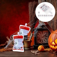 Sac en plastique transparent jetable de 250 ml pour boissons sanglantes, idéal pour les fêtes d'Halloween, écologique, avec logo personnalisé, vente en gros