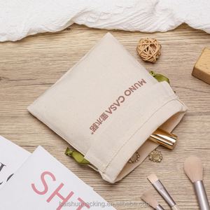 Custom Printed Organic Cotton Drawstring Pouch Recyclable Calico Muslin Velvet <b>Bag</b> Small Promotional Hair Accessories Gift <b>Bag</b> - Product Image 4