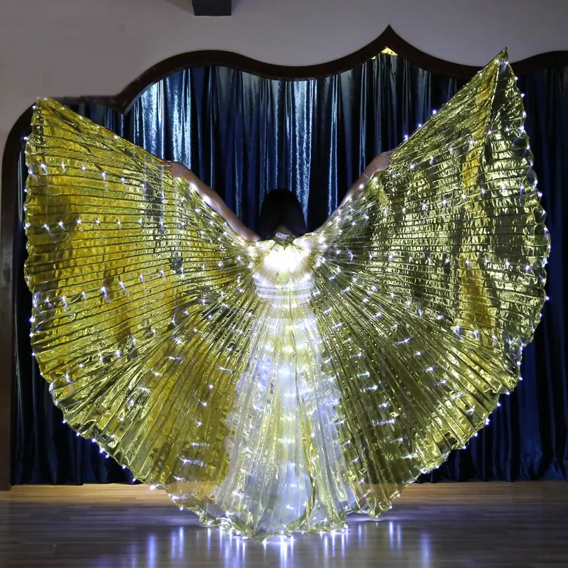 360 Degrees 316 Lights Dancing Light Props Led Gold Isis Wings