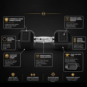 <b>Hex</b> <b>Dumbbells</b> <b>Set</b>, Strength Training <b>Dumbbells</b> 2.5KG~30KG Single or Pair, Home Gym Weights <b>Set</b> - Product Image 4