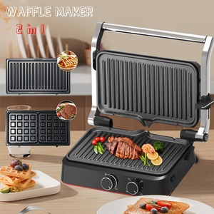 Nuova Piastra Elettrica 2-in-1 Staccabile per Arrostire e Cucinare, Macchina per Waffle e <span class=keywords><strong>Grill</strong></span> a Doppia Faccia per Colazione - Product Image 1