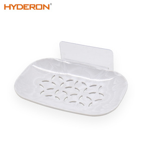 Jabonera ovalada de plástico para montar en la pared, con diseño floral y autodrenaje, para baño. - Product Image 5