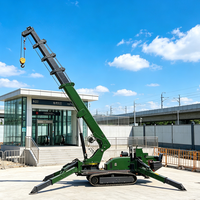 Grue araignée professionnelle télécommandée de 5 tonnes, grue mobile à flèche télescopique hydraulique pour l'installation de vitres