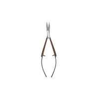 Nouvelles Ciseaux à Sourcils Courbes en Acier Inoxydable Affûté pour Gauchers, à Mécanisme à Ressort, avec Poignée en Caoutchouc, par Hooper Company