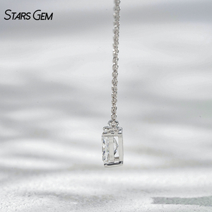 Collar de Diamantes Cultivados en Laboratorio StarsGem, Oro Sólido de 10K, 0.57ct, Corte Radiante, Color E, Chapado en Rodio, Joyería Clásica Unisex - Product Image 4