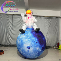Grand ballon de lune gonflable de géants de décoration d'éclairage de LED d'étape pour la partie d'événement
