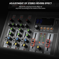 Mixer Audio 4 Saluran, Daya Kondensor 48V, Unit Pemutar MP3 USB Terintegrasi, Modifikasi OEM, Mixer DJ untuk Rekaman Studio Profesional