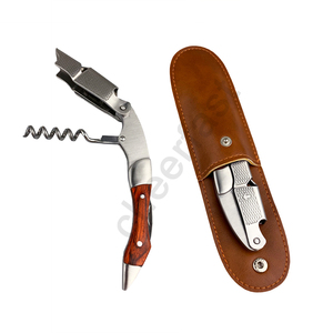 Abrebotellas Sacacorchos de Madera para Vino 3 en 1 con Logo Personalizado Reutilizable de Doble Bisagra en Acero Inoxidable - Product Image 6