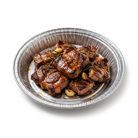 Bols ronds jetables en aluminium de qualité supérieure avec couvercle en aluminium, contenants alimentaires en PET résistants au four pour la cuisson domestique et commerciale
