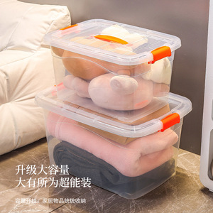 Transparent <b>Storage</b> Box With Lid Various Sizes For Kids Toys <b>Clothes</b> Food Organizing Rectangle Shape With Handle - Product Image 2