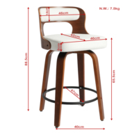 Tabouret de bar rembourré à montage facile, pivotant, pour îlot de cuisine, chaise haute de petit-déjeuner, chaise de salle à manger, tabouret de bar hauteur comptoir