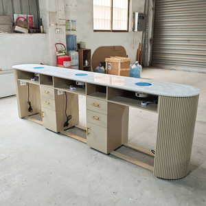 Table <span class=keywords><strong>de</strong></span> manucure double en bois <span class=keywords><strong>de</strong></span> luxe léger avec chaises, ensemble table et chaises <span class=keywords><strong>de</strong></span> manucure pour salon <span class=keywords><strong>de</strong></span> beauté avec collecteur <span class=keywords><strong>de</strong></span> poussière - Product Image 5