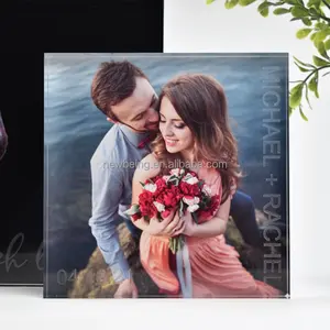 Marca personalizada Display acrílico foto blocos arco acrílico bloco foto